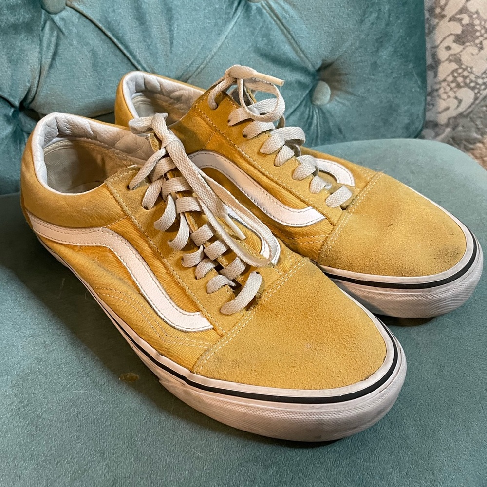 Old Skool Yellow Vans, Size 9 Women